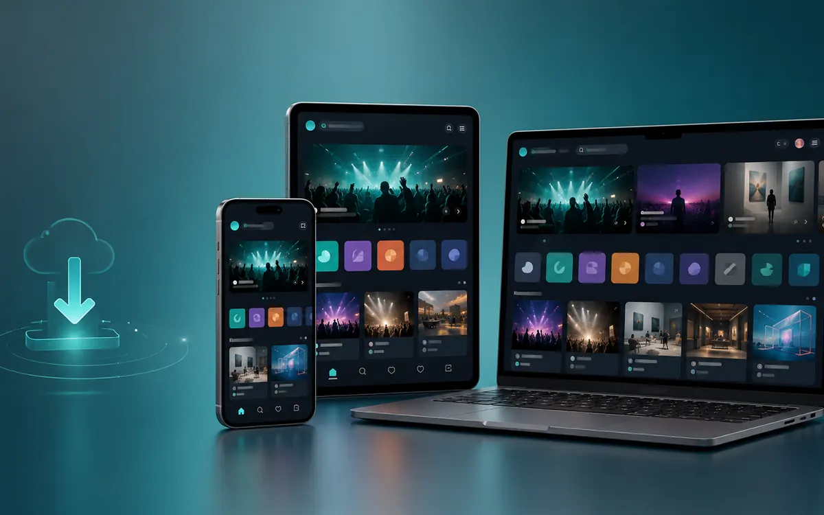Pineventz displayed across mobile, tablet and desktop devices